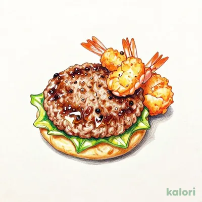 大俵ハンバーグ200g&エビフライ