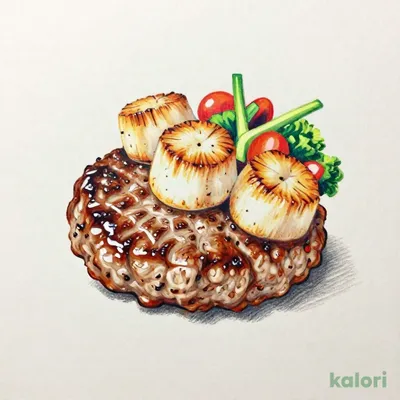 Daitawara Hamburger Steak 200g & Grilled Scallops