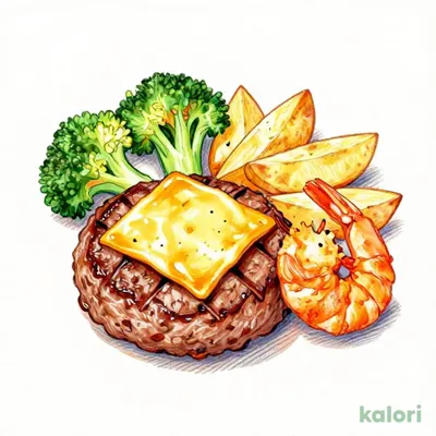 炙りチーズ大俵ハンバーグ150g＆エビフライ