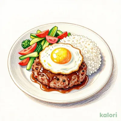 目玉焼き手ごねハンバーグプレート100g