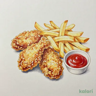 Fried Chicken (3 pcs) & French Fries (with Ketchup)