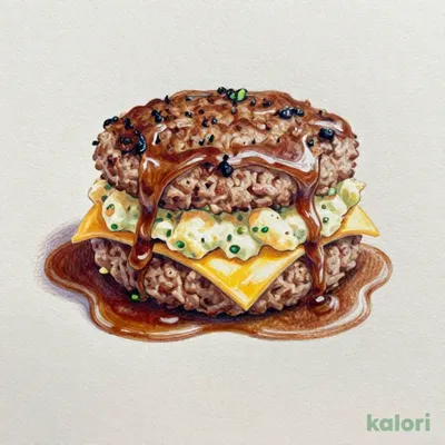 Potato Salad Cheese-Filled Hamburger Steak