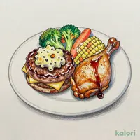 ポテサラチーズinハンバーグ＆グリルチキン