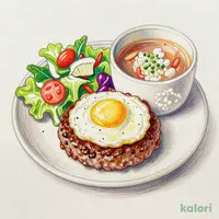 手ごねハンバーグ＆フライエッグ（バーメニュー除く）