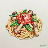 秋限定）しめじとほうれん草のトマトパスタサラダ