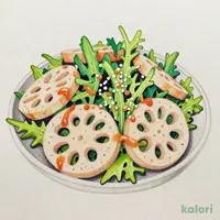 秋限定)レンコンと水菜の胡麻マヨサラダ(千葉県店舗以外)