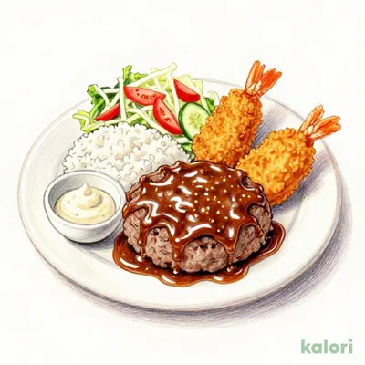 びっくりエビフライ＆ハンバーグ ハンバーグL