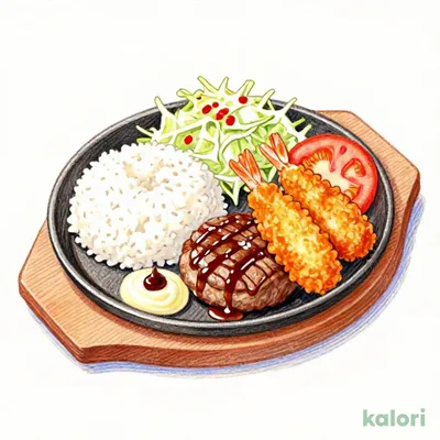 びっくりエビフライ＆ハンバーグステーキ ハンバーグS