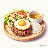 エッグバーグディッシュランチ（みそ汁付） L