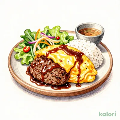 オムデミチーズバーグディッシュランチ（みそ汁付） L