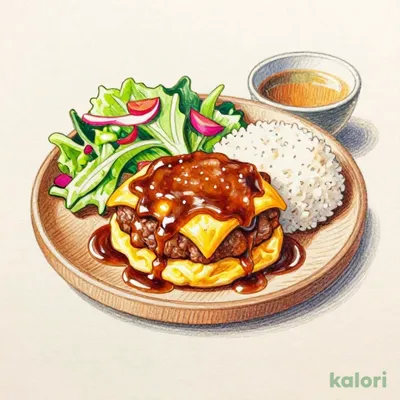 オムデミチーズバーグディッシュランチ（みそ汁付） M