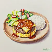 Omelet Demi-Glace Cheese Hamburg Dish Lunch (with Miso Soup), Small