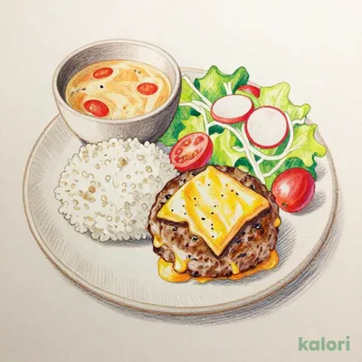 チーズバーグディッシュランチ（みそ汁付） S