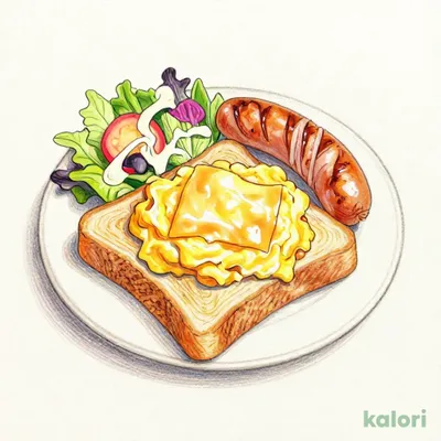 Donkey Special Breakfast (Scrambled Eggs) with Cheese Toast