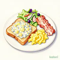 Special Breakfast (Scrambled Eggs and Potato Salad Toast)