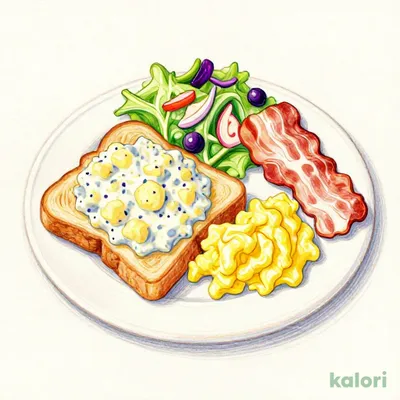 Special Breakfast (Scrambled Eggs and Potato Salad Toast)