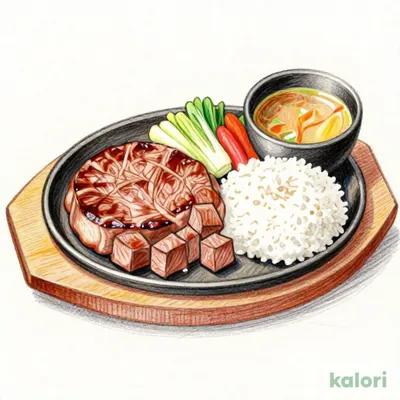 ハンバーグ&コロコロステーキランチ（ライス＋みそ汁付） ハンバーグL