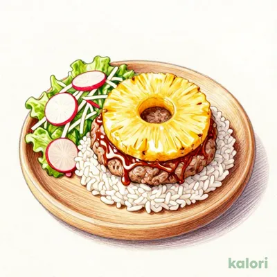 Pineapple Hamburg Steak Dish, Large