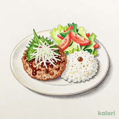 ミニマムおろしそバーグディッシュセット（みそ汁orドリンク）