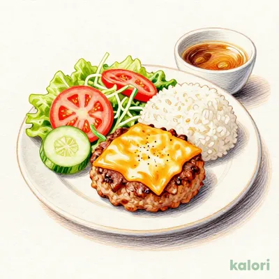 ミニマムチーズバーグディッシュセット（みそ汁orドリンク）