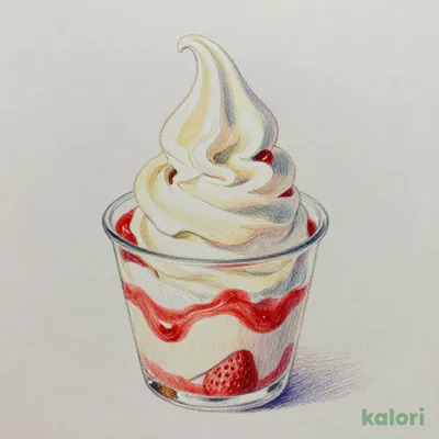 Hokkaido Mini Soft Serve with Strawberry Sauce