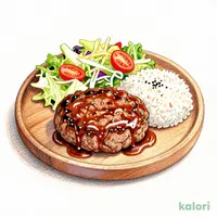Black Demi-Glace Hamburg Steak Dish (L)