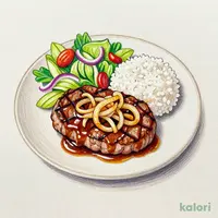 みすじグリル（和風オニオンソース）＆ハンバーグステーキ ハンバーグS
