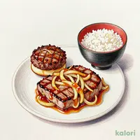 みすじグリル（和風オニオンソース）＆ハンバーグステーキランチ（ライス＋みそ汁付） ハンバーグS