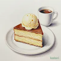 バニラアイスと月見マロンシフォンプレート コーヒーセット