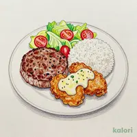 タルタルザンギ&ハンバーグディッシュ ハンバーグS