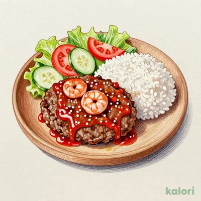 海老チリ＆ハンバーグディッシュ ハンバーグL