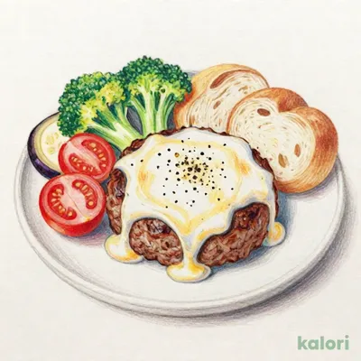 プレミアムセット・チーズフォンデュ風ハンバーグ（ビーフハンバーグ）