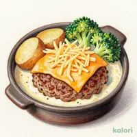 チーズたっぷりフォンデュ風ハンバーグ