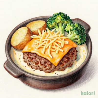 チーズたっぷりフォンデュ風ハンバーグ