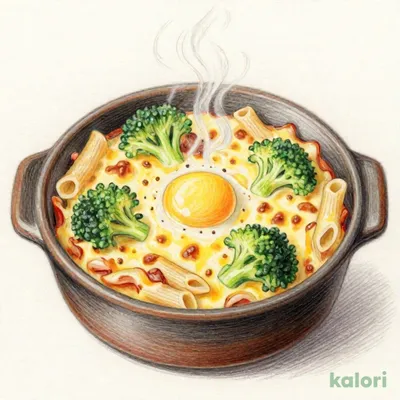 夜・とろけるたまごとチーズのカルボナーラ風グラタン