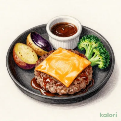 チェダーチーズのデミハンバーグステーキ