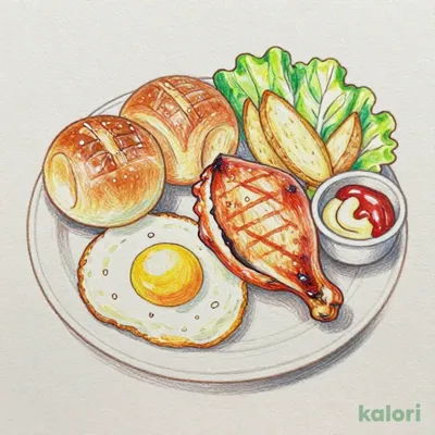 お子様キッチン　チキン＆目玉焼き