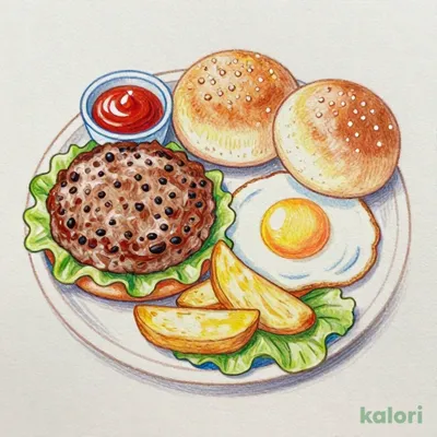 お子様キッチン　ハンバーグ＆目玉焼き
