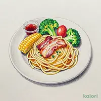 お子様パスタプレートカルボナーラ