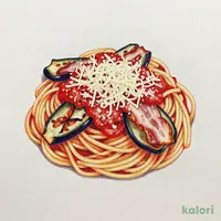 グリルなすとベーコンのトマトソースパスタ