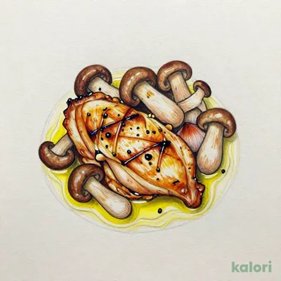 グリルチキンとしめじのアヒージョ