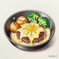 チーズたっぷりフォンデュ風ビーフハンバーグ