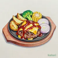 ビーフハンバーグ　デミ & チーズ