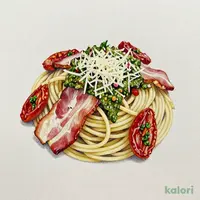 ベーコンとセミドライトマトのジェノベーゼ