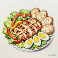 ランチ・グリルチキンの彩りサラダ