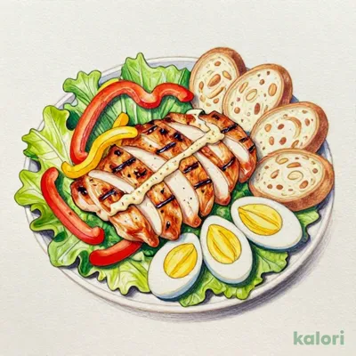 ランチ・グリルチキンの彩りサラダ