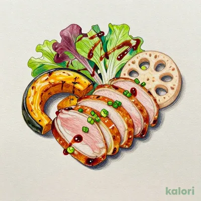 合鴨とグリル野菜のサラダ仕立て　バルサミコソース