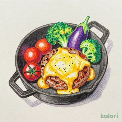 夜ＢＱ・チーズフォンデュ風ハンバーグ