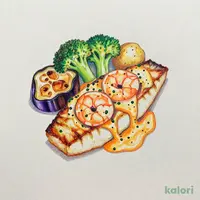 尼崎店・白身魚のグリルエビクリームソース