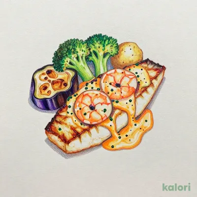 尼崎店・白身魚のグリルエビクリームソース